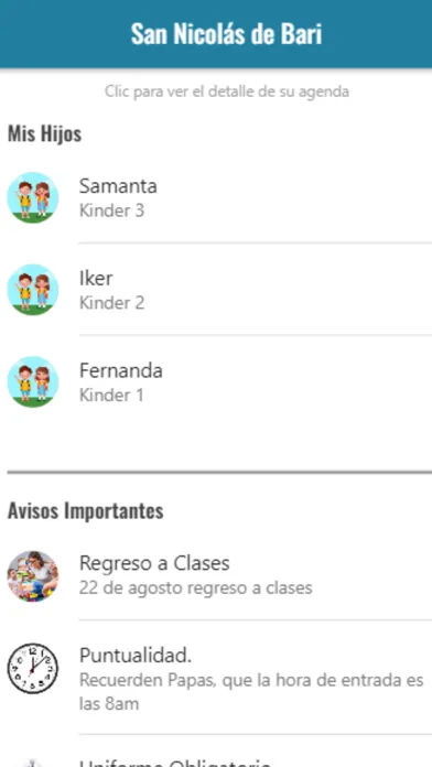 Capturas de tela do Colegio San Nicolás de Bari