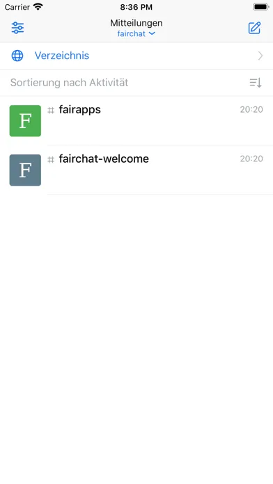 Captures d'écran de fairchat