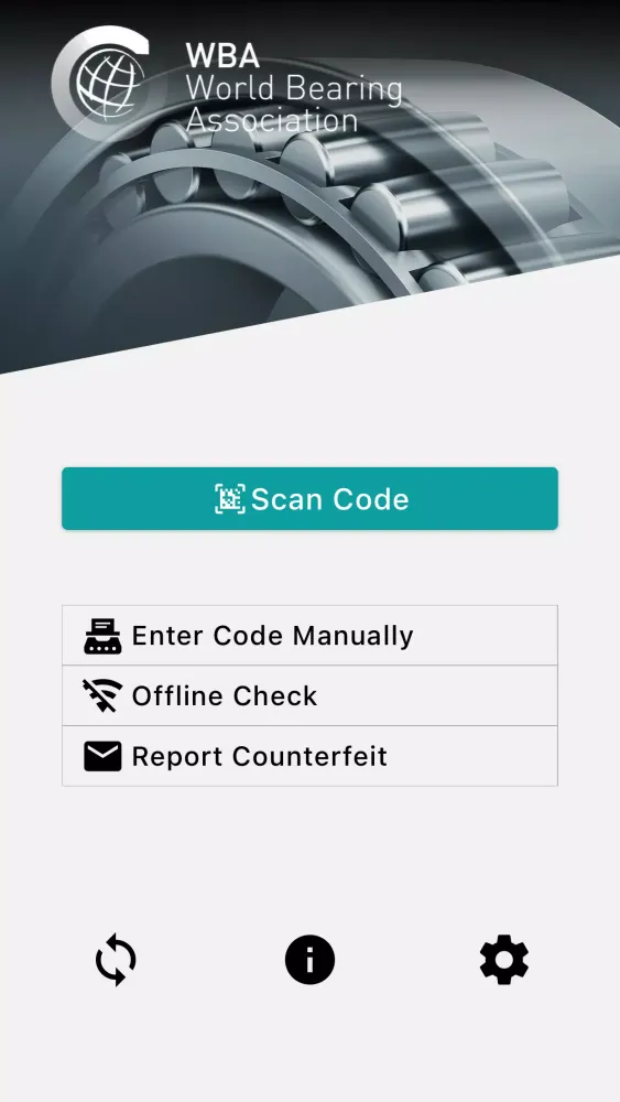 Screenshot di WBA Bearing Authenticator 2.0