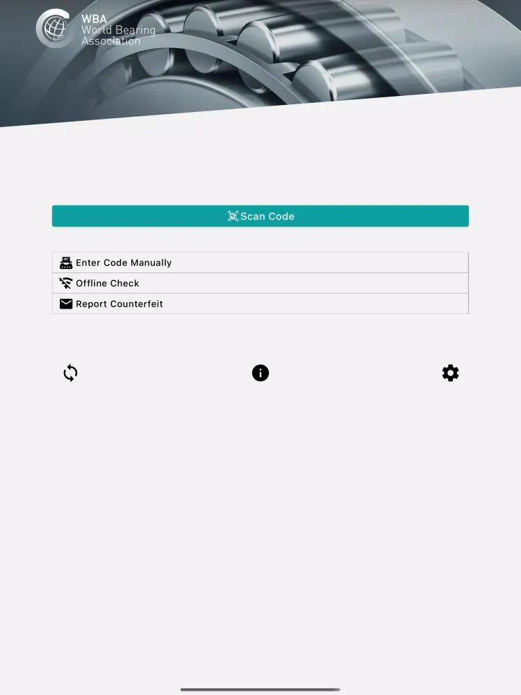 Screenshot di WBA Bearing Authenticator 2.0
