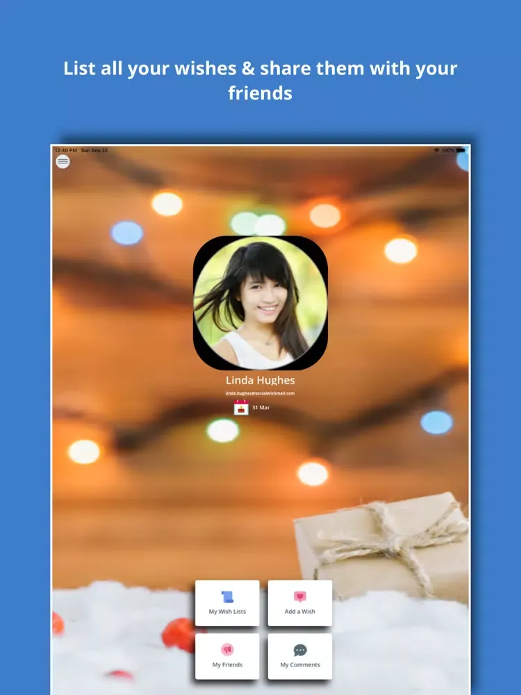 Screenshot di SocialWish iPad 