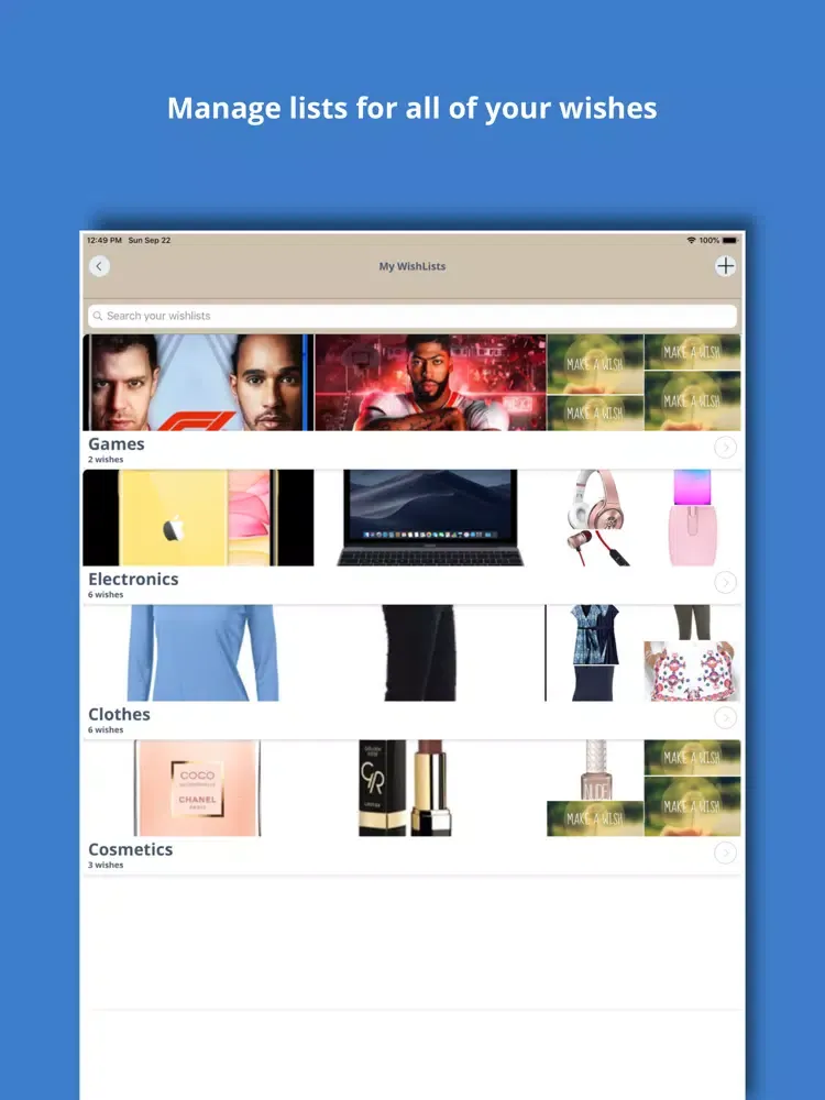 Screenshot di SocialWish iPad 