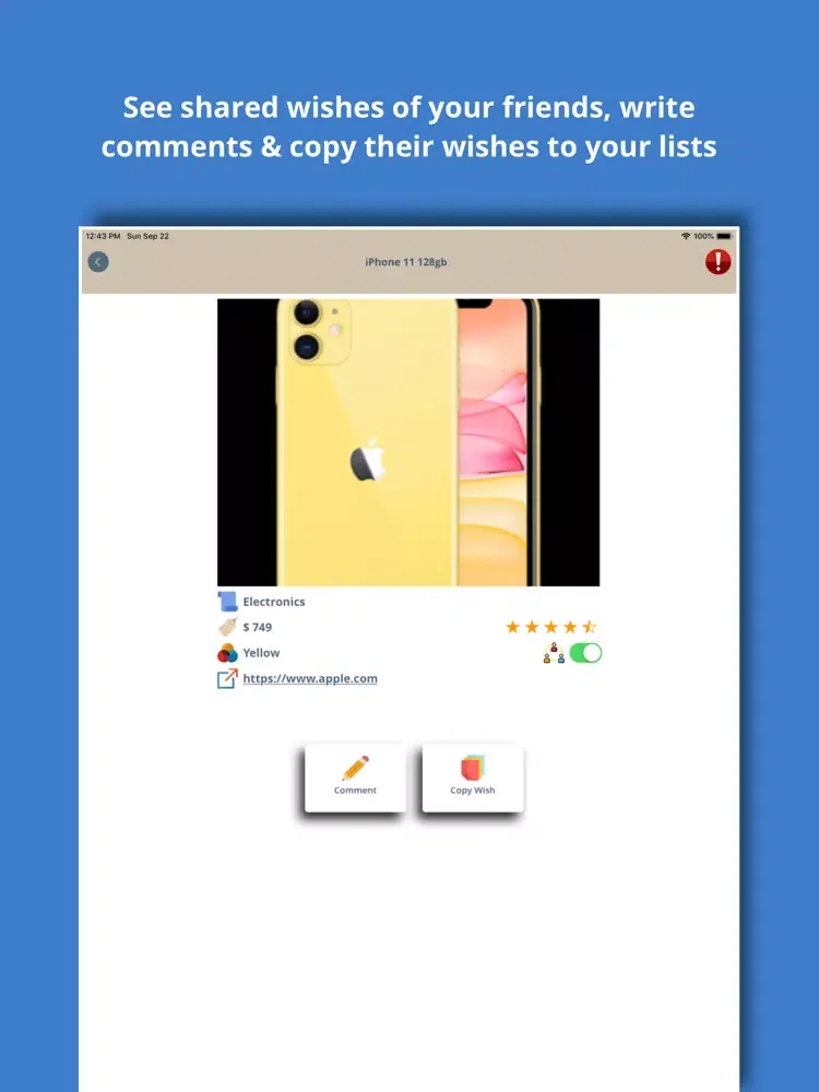 Screenshot di SocialWish iPad 