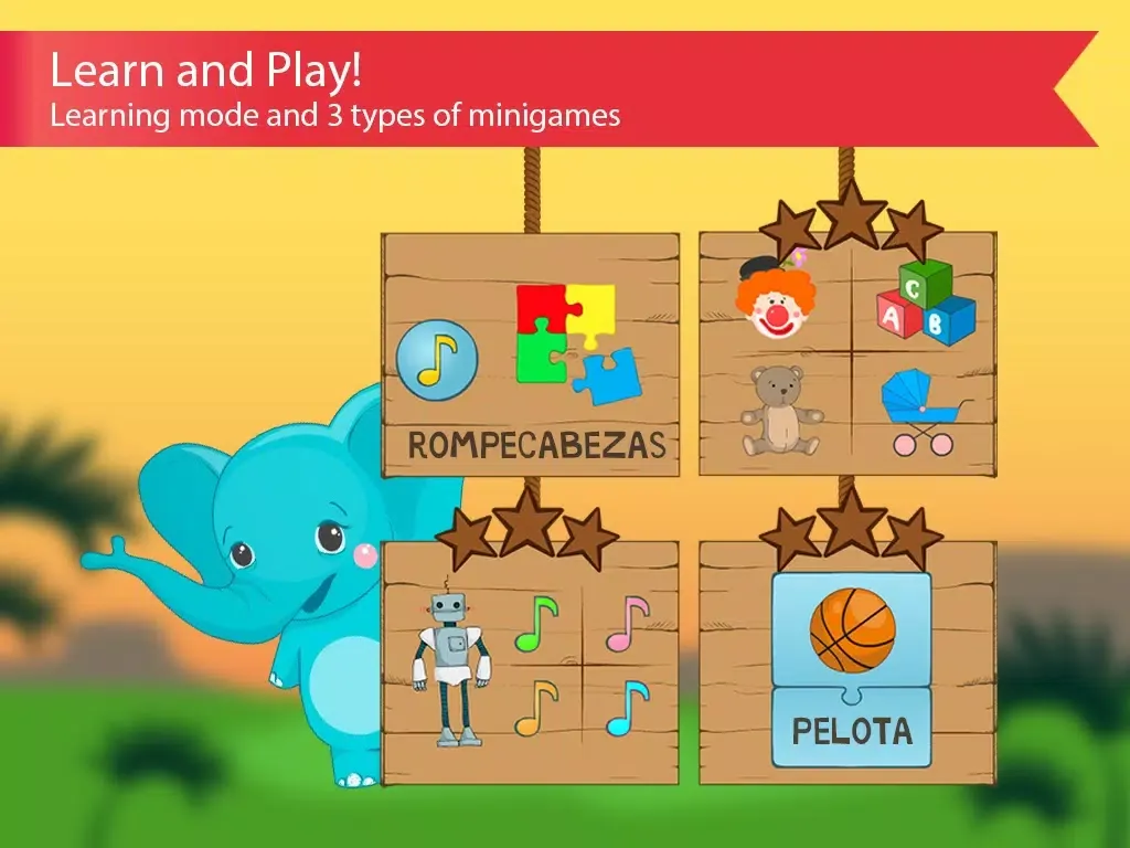 Spanish for kids with Benny. Learning Spanish language by flashcards: colors and numbers, greetings and family, food and fruits, animals and remember the pronunciation of words FREE iPad  স্ক্রিনশট