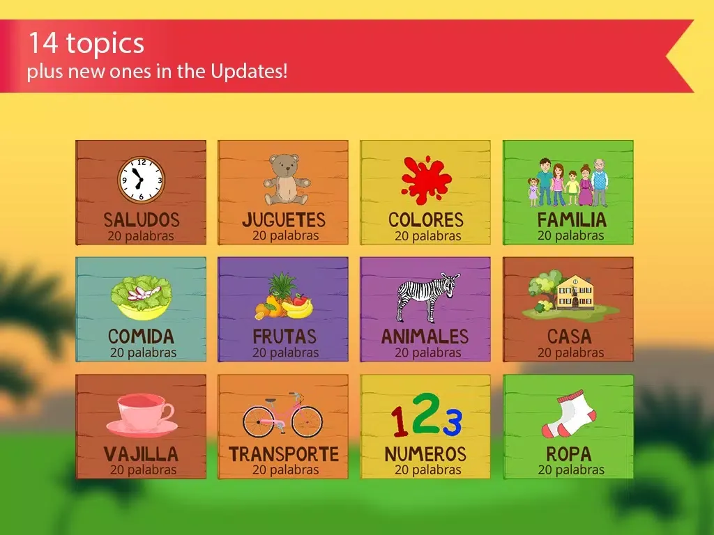 Spanish for kids with Benny. Learning Spanish language by flashcards: colors and numbers, greetings and family, food and fruits, animals and remember the pronunciation of words FREE iPad  স্ক্রিনশট