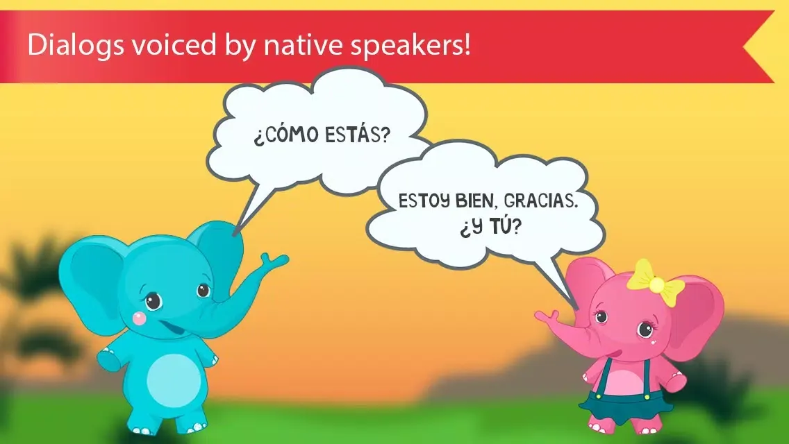 Spanish for kids with Benny. Learning Spanish language by flashcards: colors and numbers, greetings and family, food and fruits, animals and remember the pronunciation of words FREE স্ক্রিনশট