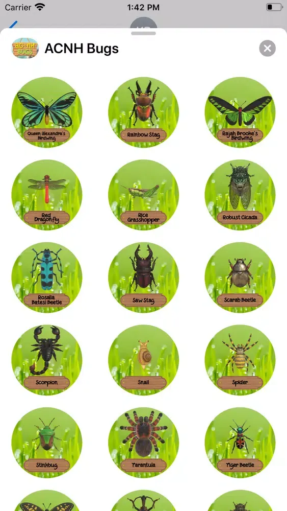 Ảnh chụp màn hình của Bugs - For ACNH