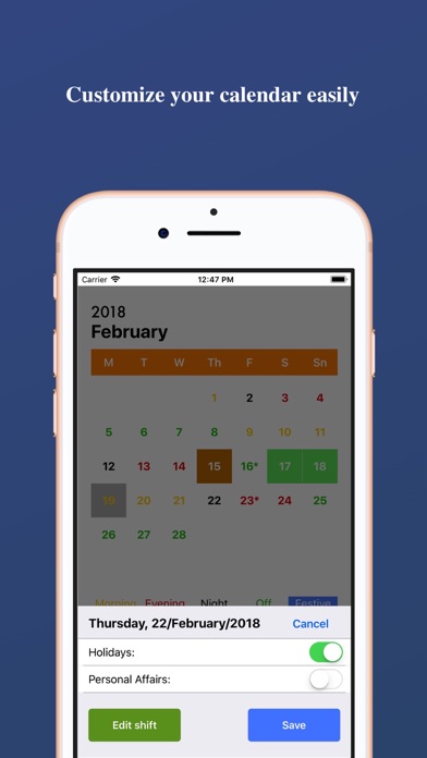 Work-Calendar Screenshots