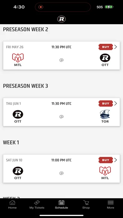 Capturas de tela do TD Place + Lansdowne App