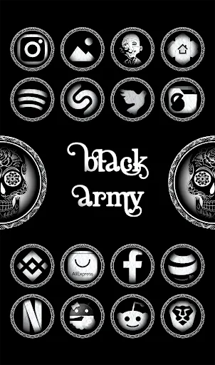 Black Army Diamond - Icon Pack Ekran Görüntüleri