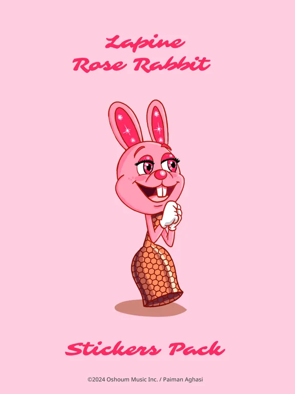 Capturas de tela do Lapine Rose Rabbit Stickers iPad 