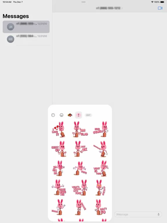 Capturas de tela do Lapine Rose Rabbit Stickers iPad 