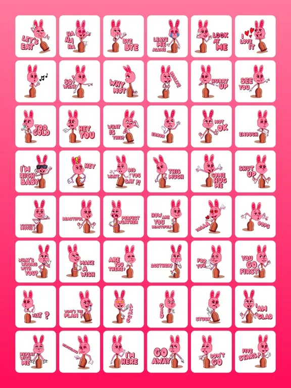 Capturas de tela do Lapine Rose Rabbit Stickers iPad 