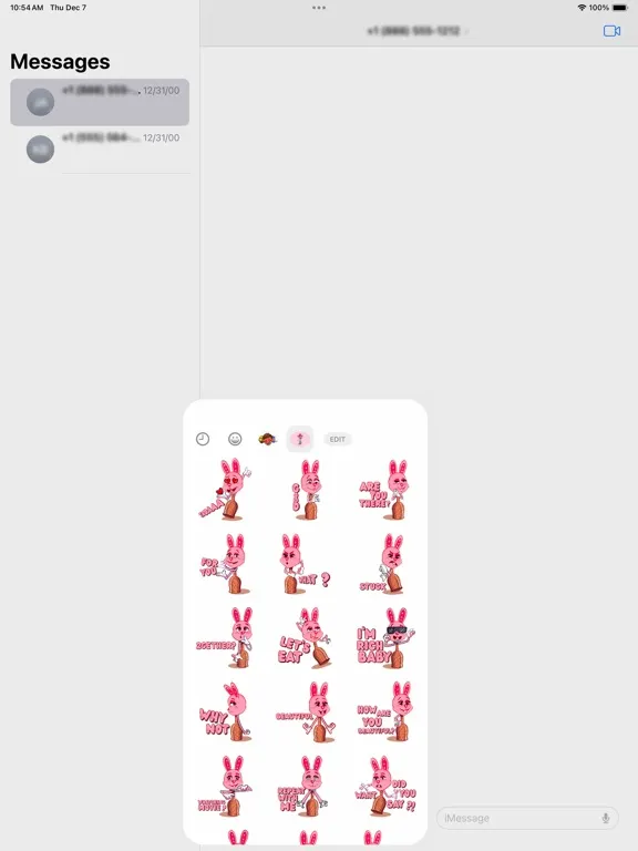 Capturas de tela do Lapine Rose Rabbit Stickers iPad 