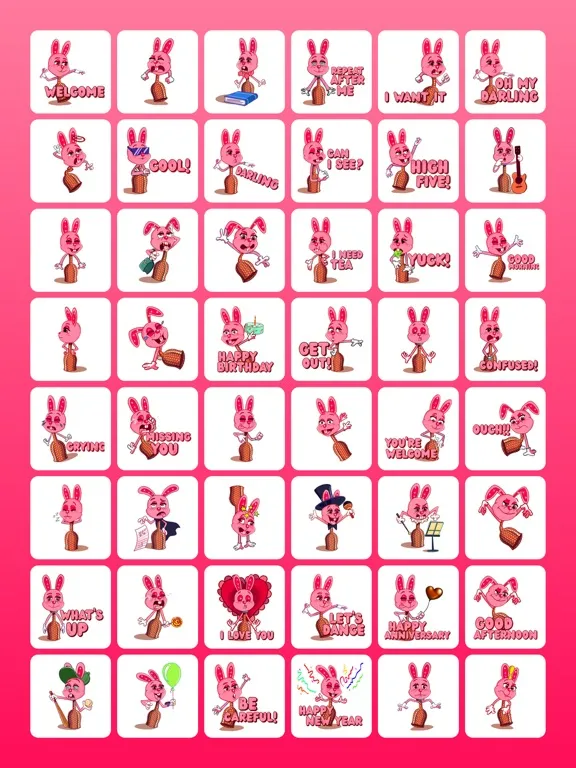 Capturas de tela do Lapine Rose Rabbit Stickers iPad 