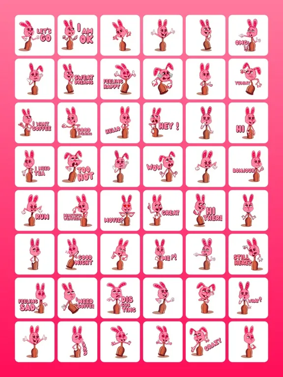 Capturas de tela do Lapine Rose Rabbit Stickers iPad 