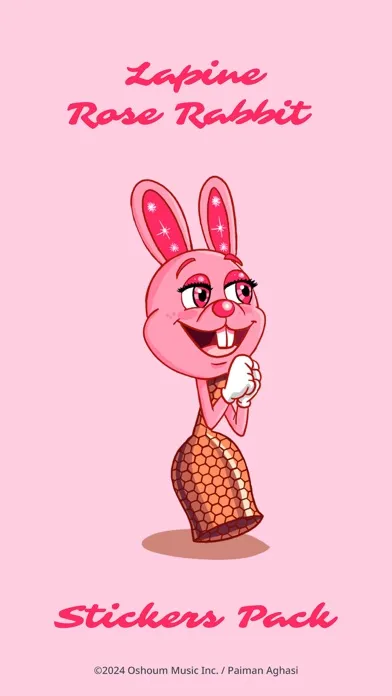 Capturas de tela do Lapine Rose Rabbit Stickers