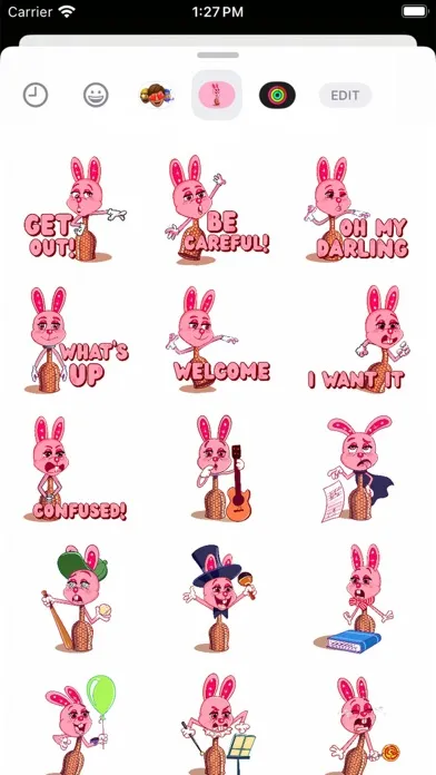 Capturas de tela do Lapine Rose Rabbit Stickers