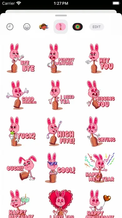 Capturas de tela do Lapine Rose Rabbit Stickers