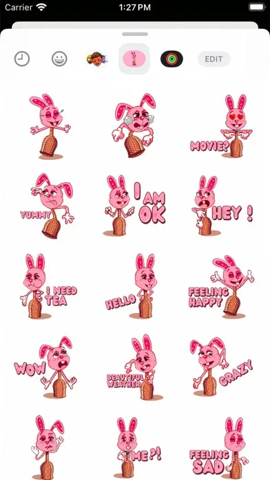 Capturas de tela do Lapine Rose Rabbit Stickers
