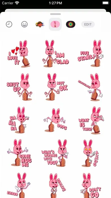 Capturas de tela do Lapine Rose Rabbit Stickers