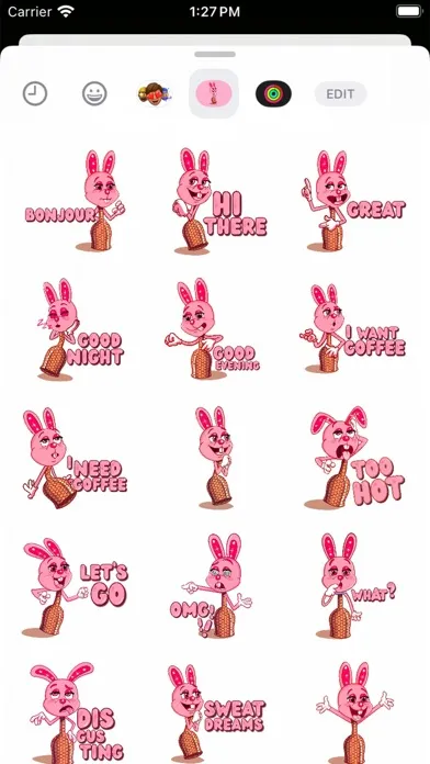 Capturas de tela do Lapine Rose Rabbit Stickers