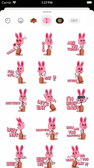 Capturas de tela do Lapine Rose Rabbit Stickers