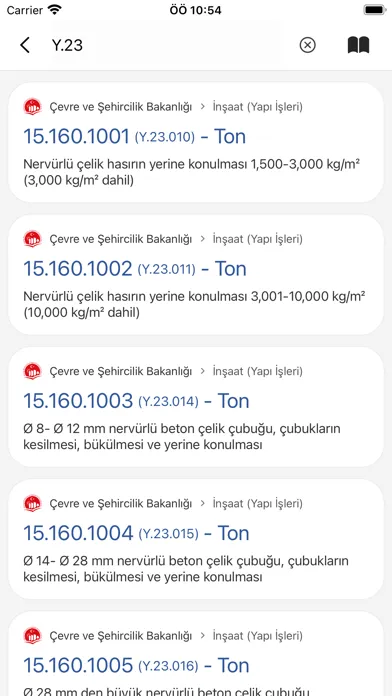 Tangkapan skrin Birim Fiyat - 2023