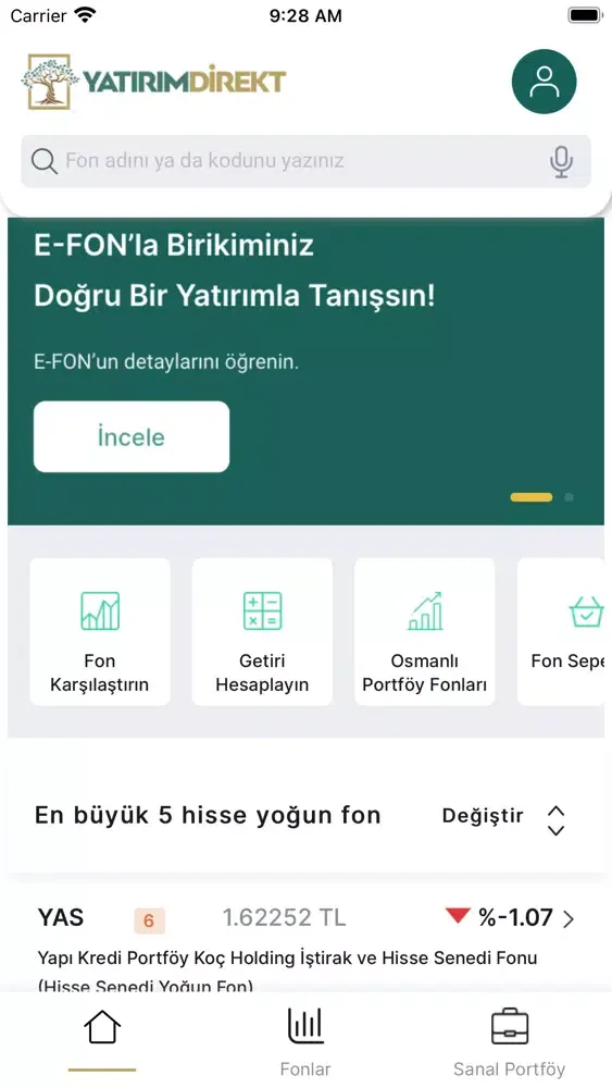 Capturas de tela do YatırımDirekt