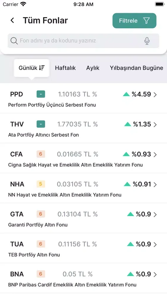 Capturas de tela do YatırımDirekt