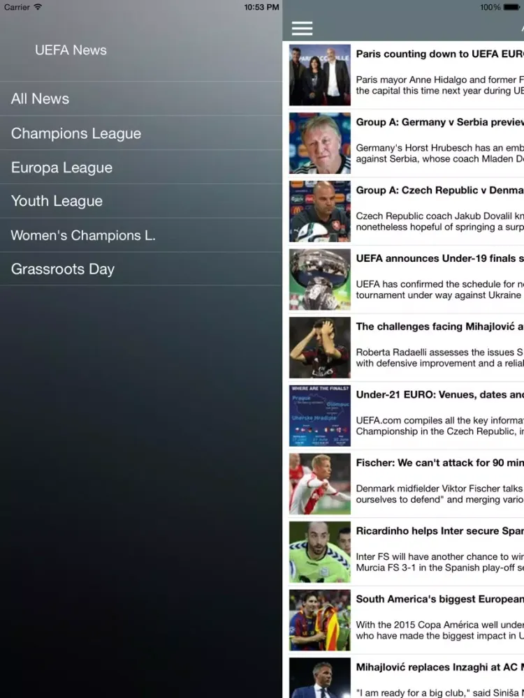 Ảnh chụp màn hình của GreatApp - "for UEFA News" iPad 