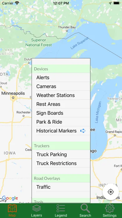 Capturas de tela do Wisconsin Traveler