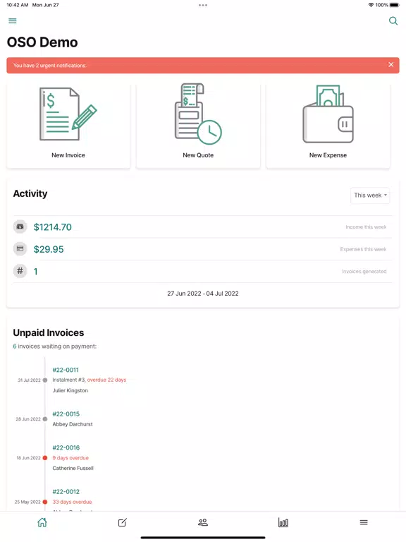 ภาพหน้าจอของ OSOBooks - Invoices/Accounting iPad 