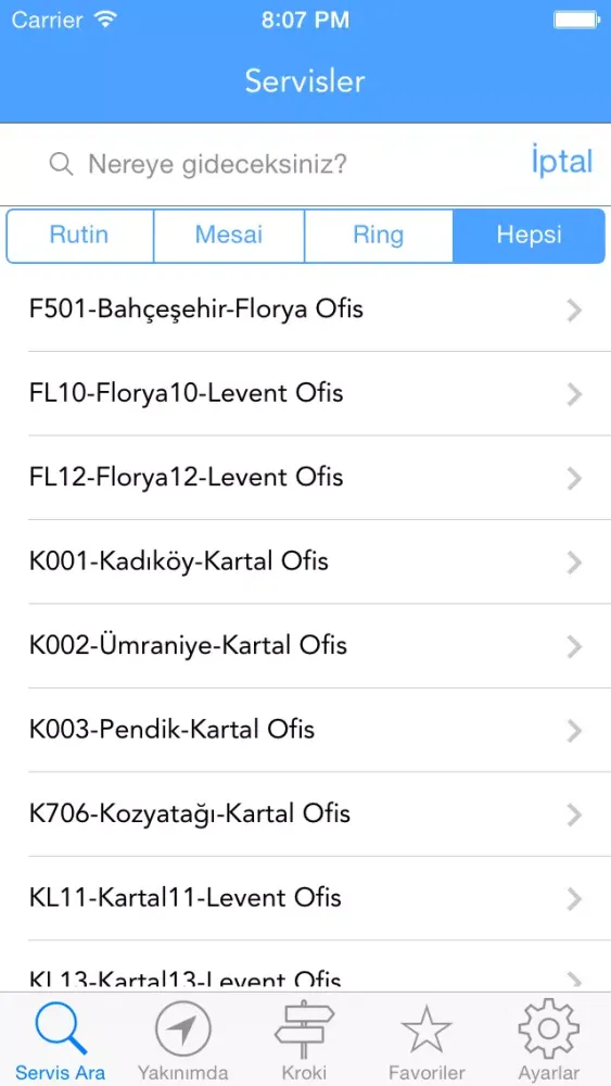 Tangkapan skrin Servis Rotam