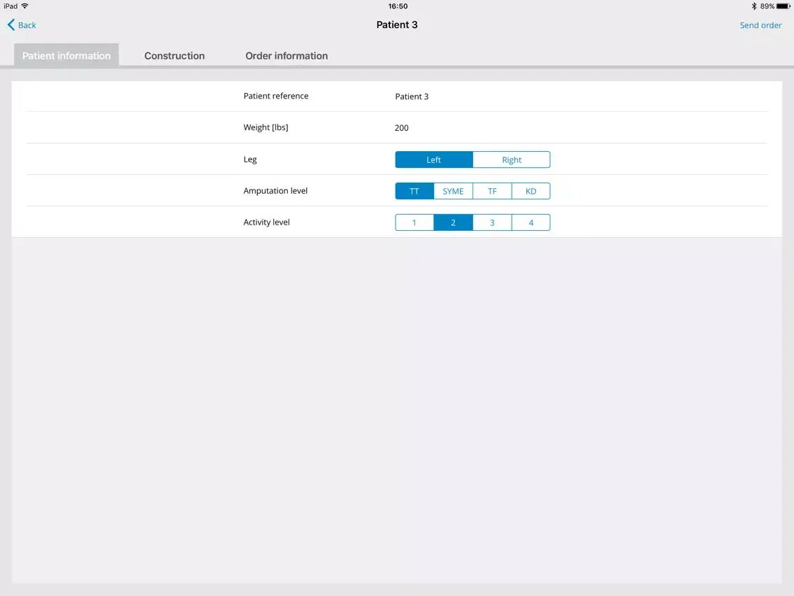 Screenshot di Össur Custom Solutions iPad 