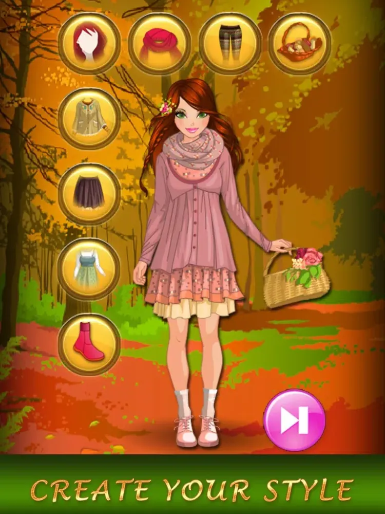 Autumn Fashion in Central Park - Dressup. Girls fashion line saga. iPad  স্ক্রিনশট