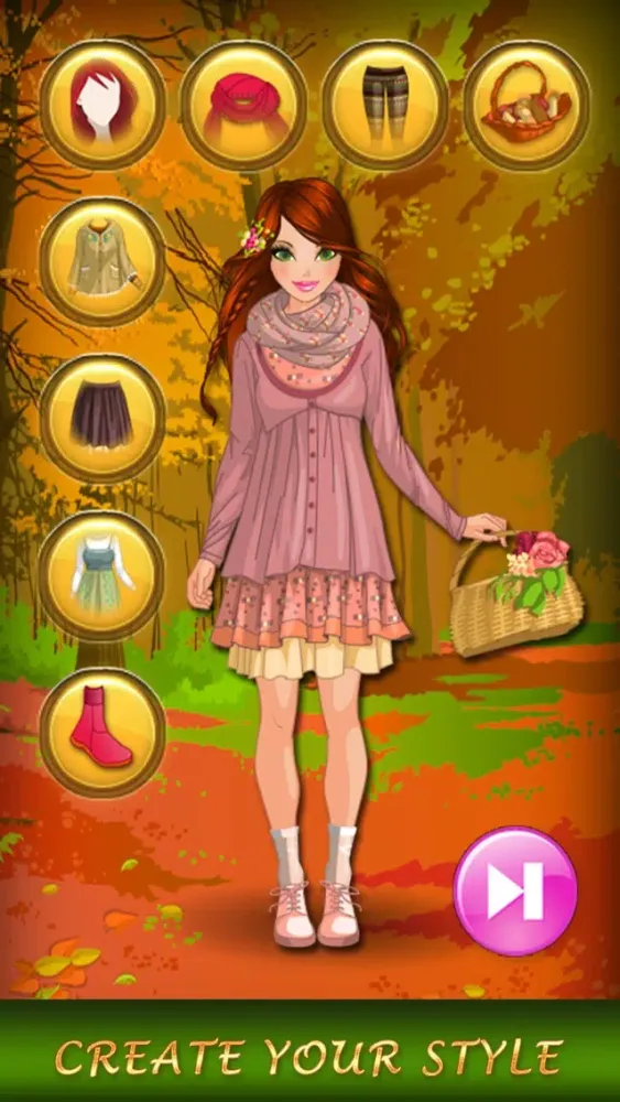 Autumn Fashion in Central Park - Dressup. Girls fashion line saga. স্ক্রিনশট