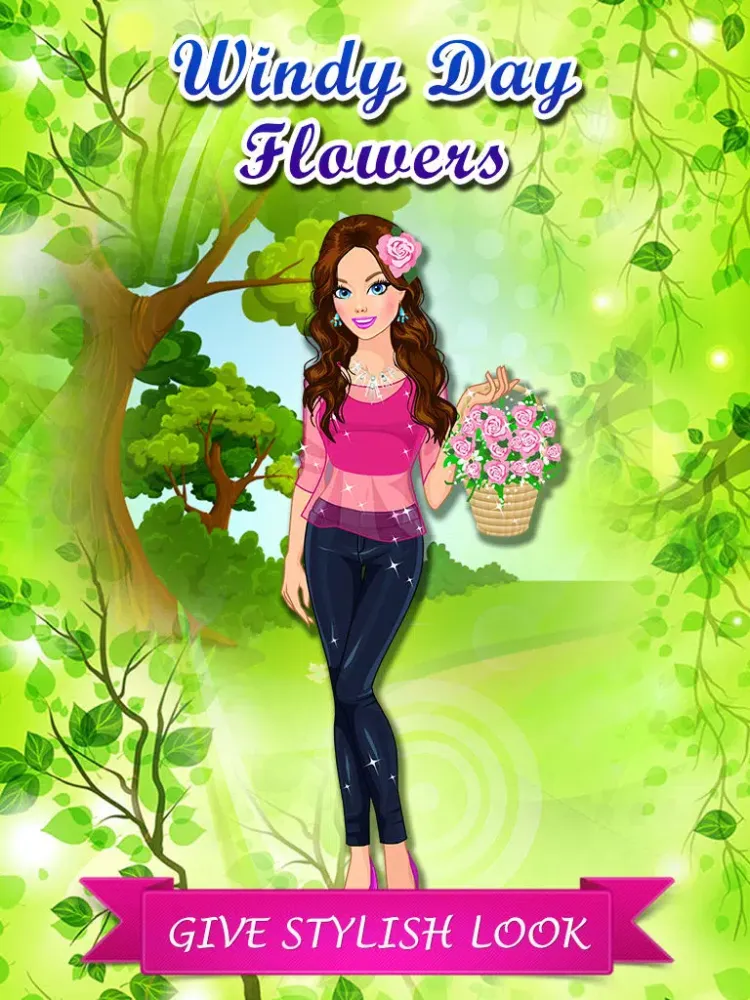 Windy Day Flowers: Dress Up. Girls fashion line saga. iPad 应用截图