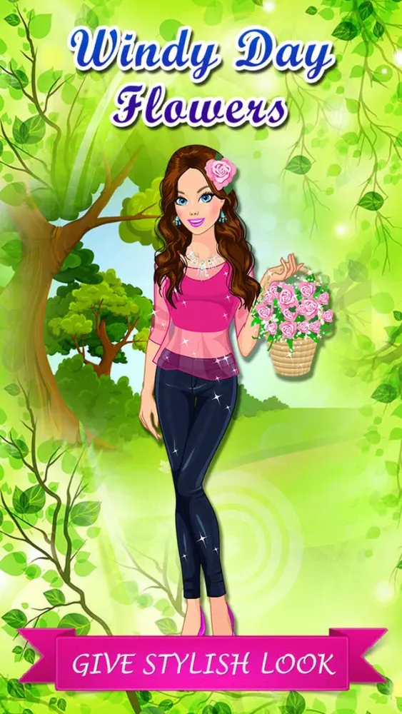 Windy Day Flowers: Dress Up. Girls fashion line saga.应用截图