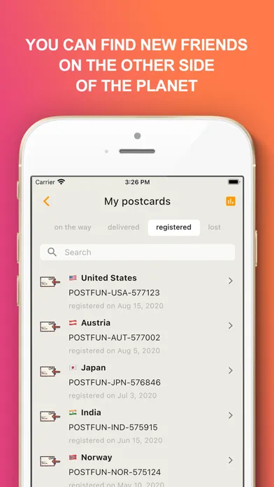 Postfun - exchange postcards スクリーンショット