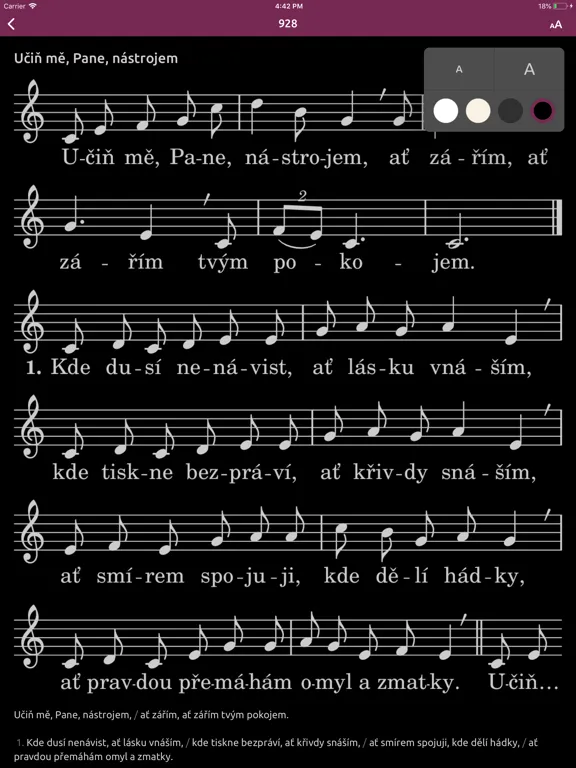 Kancionál iPad  Screenshots