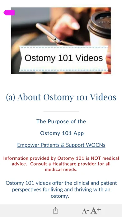Tangkapan skrin Ostomy 101