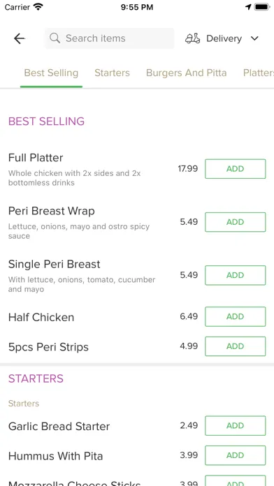 Tangkapan skrin Ostro Peri Peri