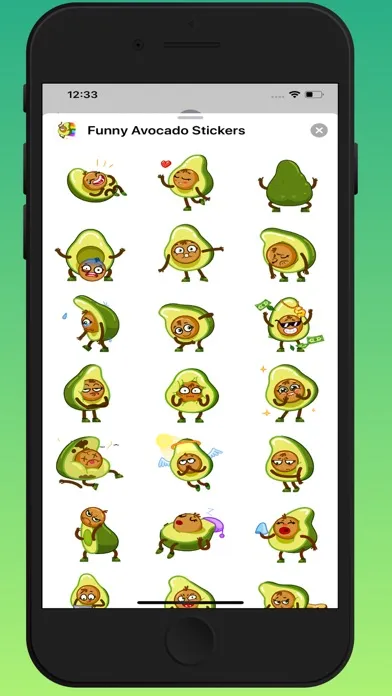 Zrzuty ekranu Funny Avocado Animated Sticker