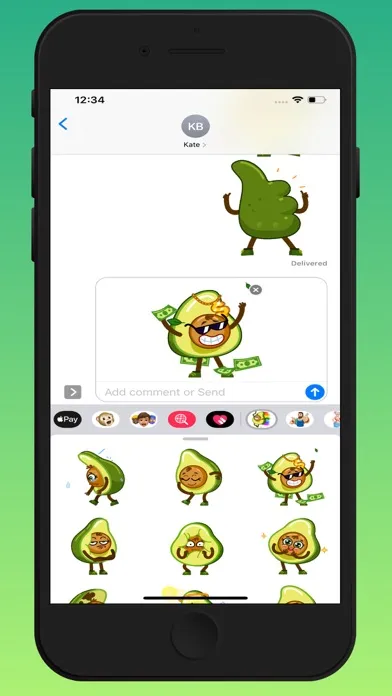 Zrzuty ekranu Funny Avocado Animated Sticker