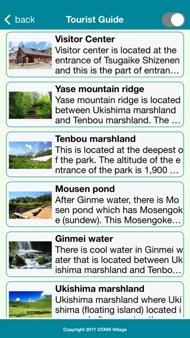 Guide app for enjoying Tsugaike Shizenen 스크린샷
