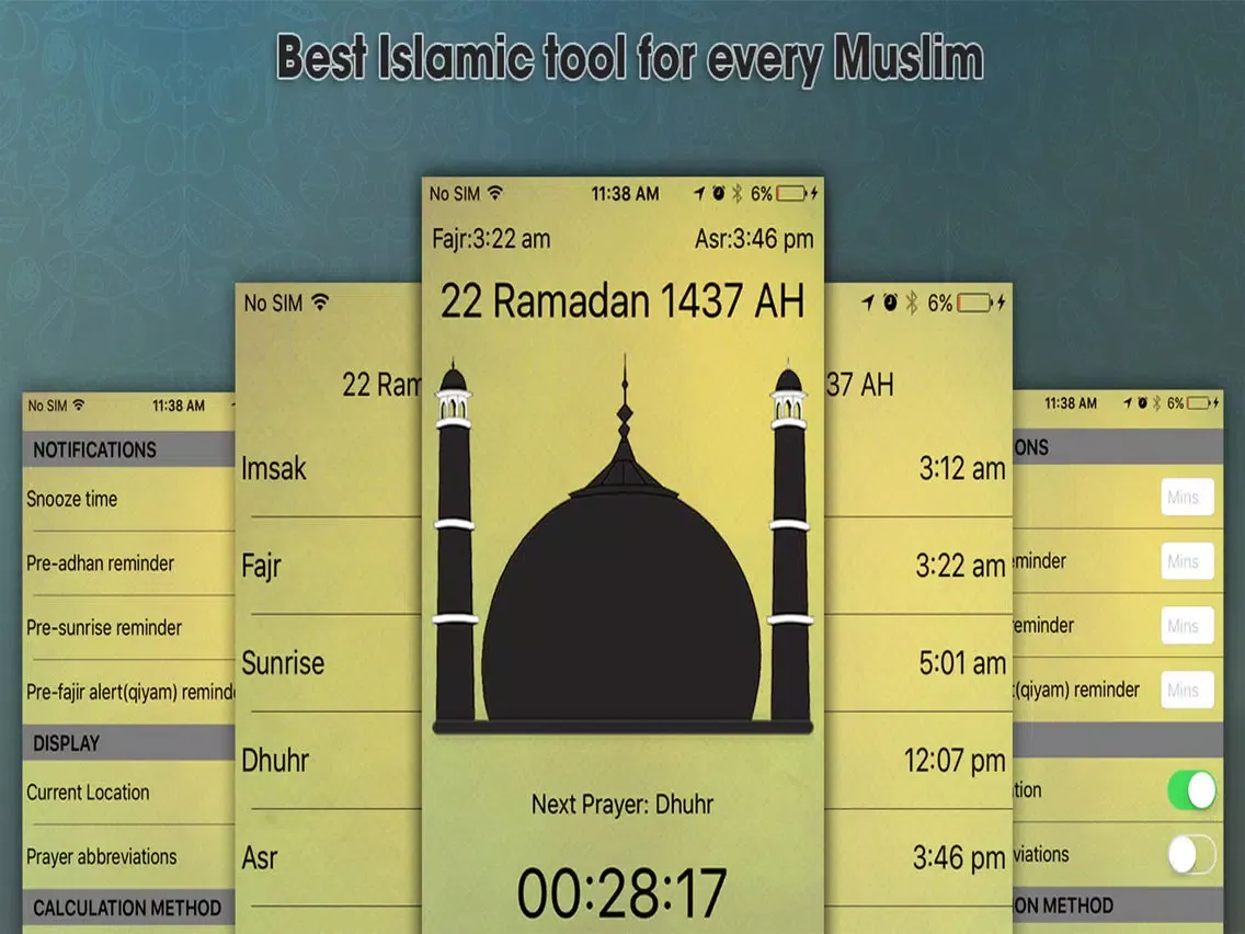 Capturas de tela do World Pray Times and Azan iPad 