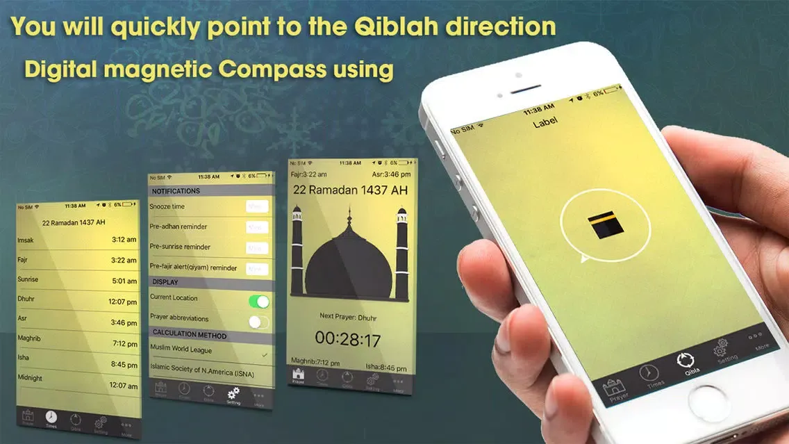 Capturas de tela do World Pray Times and Azan