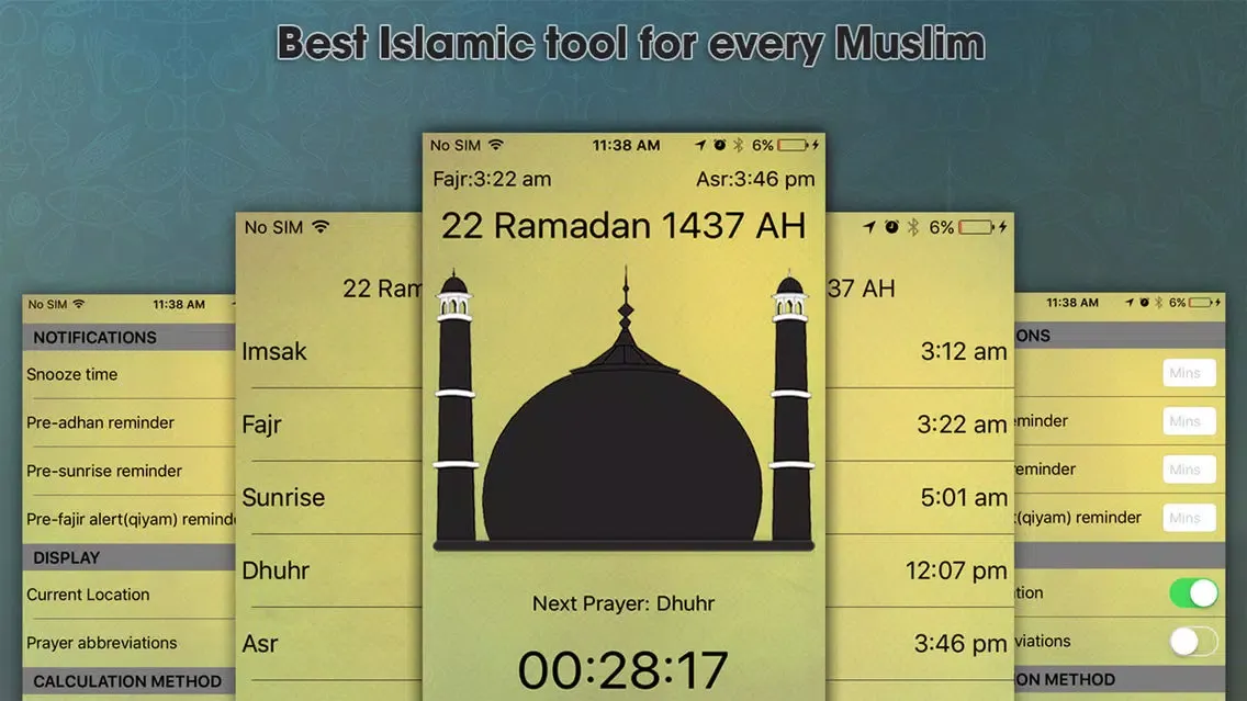 Capturas de tela do World Pray Times and Azan