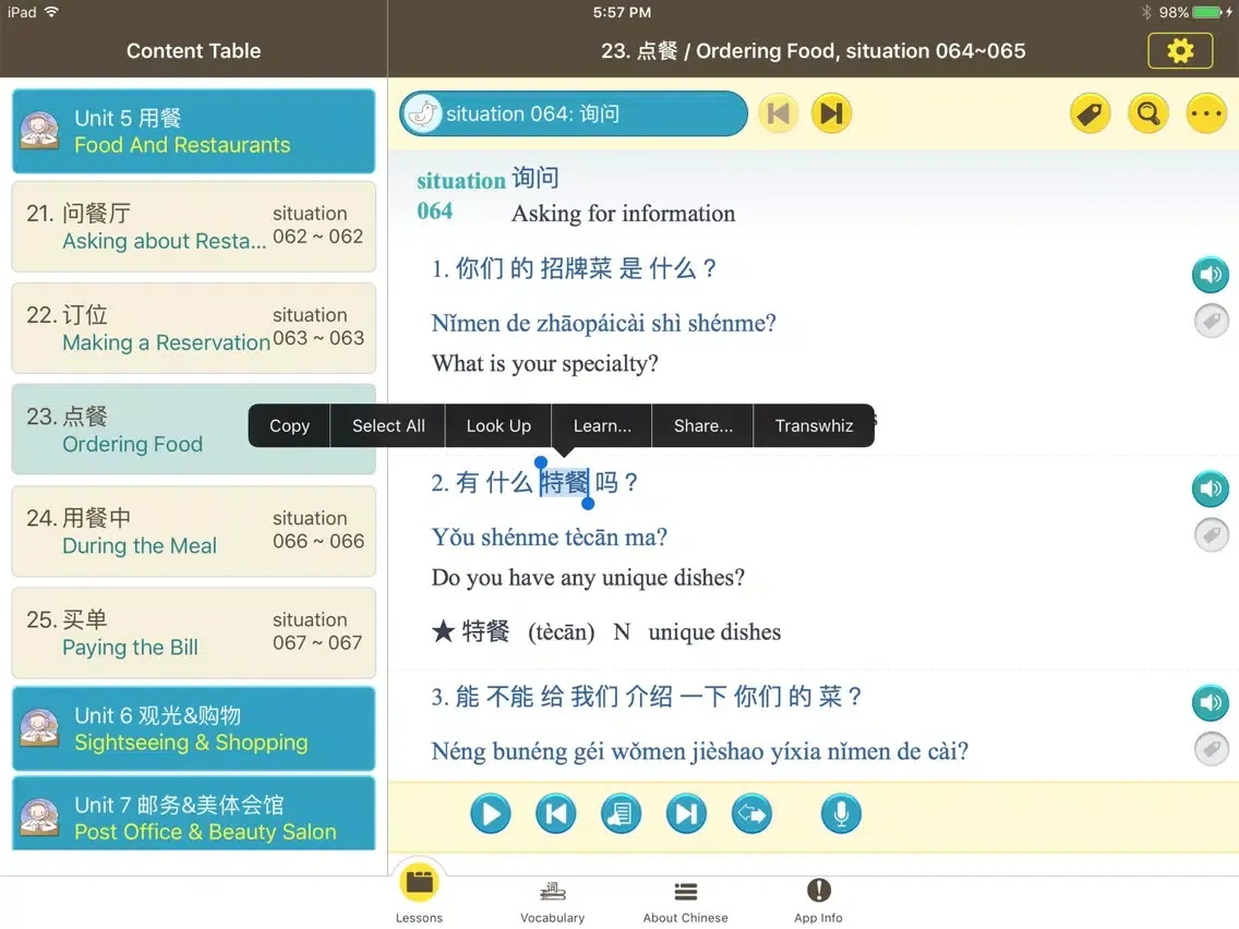 Screenshot di Situational Chinese: Traveling iPad 